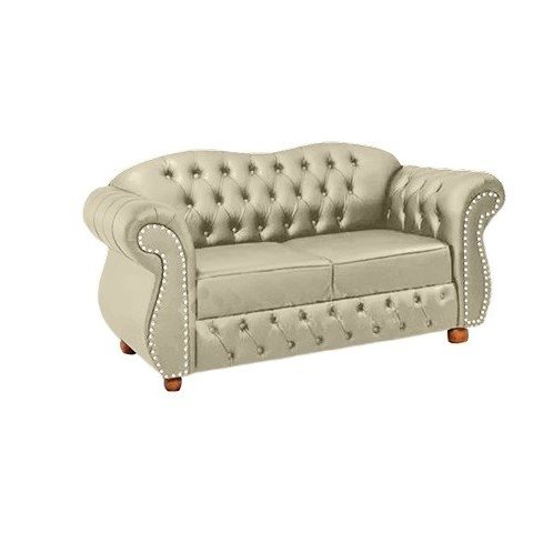 Duas Namoradeiras Chesterfield Merlo 2 Lugares - Suede Nude / Decoração, recepção, sala tv