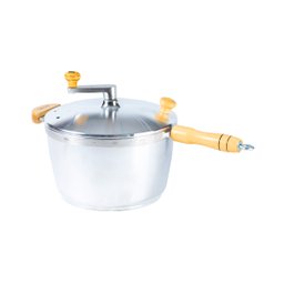 Pipoqueira Alumínio Polido Pipoca Doce Salgada 5100ml 24cm - 1