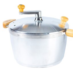 Pipoqueira Alumínio Polido Pipoca Doce Salgada 5100ml 24cm - 2