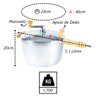 Pipoqueira Alumínio Polido Pipoca Doce Salgada 5100ml 24cm - 3