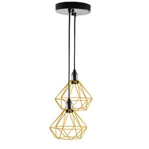 Lustre com 2 Pendentes Diamante - Amarelo - 2-2100-1