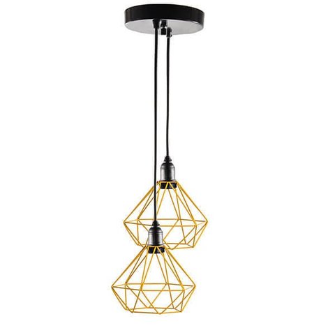 Lustre com 2 Pendentes Diamante - Amarelo - 2-2100-1