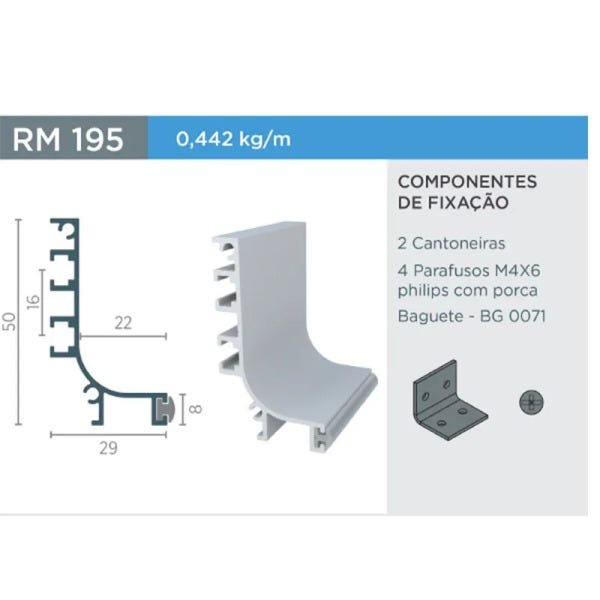 PERFIL CAVA RM 195 COM 3 METROS PRETO - 2