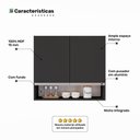 Ver imagem 5 de Armário Aéreo Multiuso Lux 80cm 100%mdf 02 Portas com Nicho Integrado Preto - Abmaza