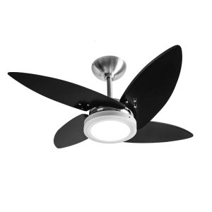 Ventilador de Teto Tron Azzam LED 4 Pás Preto / Alumínio 220V