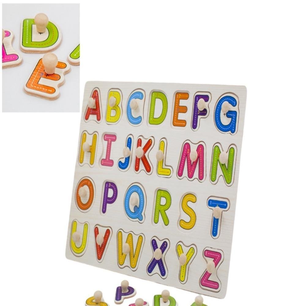 Quebra-Cabeça De Madeira Alfabeto Animais Jogo Infantil Didático Educativo