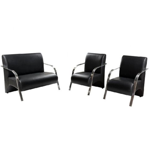 Kit Poltronas Venus 1 Namoradeira, 2 de Um Lugar Preto