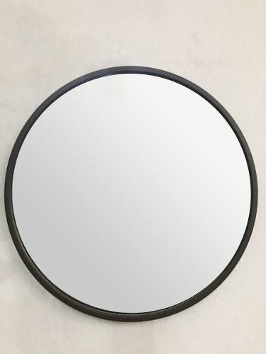 Espelho Round Externo Branco - 40cm - Marrom - 2