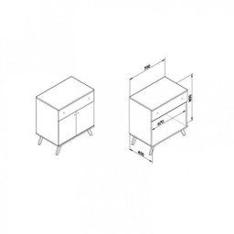 Buffet 2 Portas 1 Gaveta Retrô Rt3021 - 2