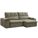 Ver imagem 1 de Sofá Retrátil Reclinável para Sala 3 Lugares 250cm Zayn F04 Veludo Marrom Claro - Lyam Decor