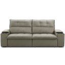 Ver imagem 3 de Sofá Retrátil Reclinável para Sala 3 Lugares 250cm Zayn F04 Veludo Marrom Claro - Lyam Decor