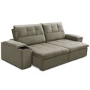 Ver mais imagens de Sofá Retrátil Reclinável para Sala 3 Lugares 250cm Zayn F04 Veludo Marrom Claro - Lyam Decor