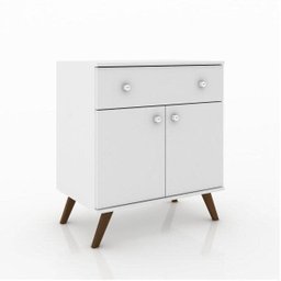 Buffet 2 Portas 1 Gaveta Retrô RT3021 Branco - 1 Buffet 2 Portas 1 Gaveta Retrô RT3021 Branco - 1