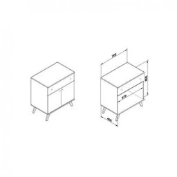 Buffet 2 Portas 1 Gaveta Retrô RT3021  - 3