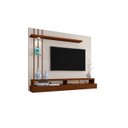 Ver imagem 1 de Painel Tv Eros 55 Polegadas 135x160cm Led Prateleira Vidro Nichos:offwhite/canela