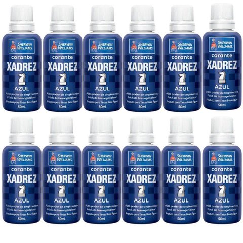 Corante Líquido Xadrez Sherwin Williams 50ml 12 Peças Azul