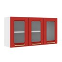 Ver imagem 1 de Armário Aéreo Aço 3portas de Vidro Vermelho Colors Bertolini
