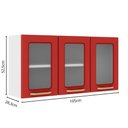 Ver imagem 2 de Armário Aéreo Aço 3portas de Vidro Vermelho Colors Bertolini