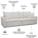 Ver imagem 3 de Sofá 3 Lugares para Sala de Estar Living 220cm Gleiser F04 Linho Off White - Lyam Decor