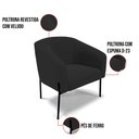 Ver imagem 3 de Poltrona Sala Decorativa Stella Pé de Aço Preto Veludo D03 - D’Rossi