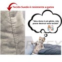Ver mais imagens de Banqueta Retangular Pisa Tecido Suede Bege com Pé Rose Gold