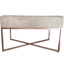 Ver imagem 6 de Banqueta Retangular Pisa Tecido Suede Bege com Pé Rose Gold