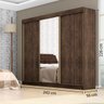 Guarda-Roupa Monza 3 Portas de Correr com Espelho - Café - 4