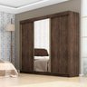 Guarda-Roupa Monza 3 Portas de Correr com Espelho - Café - 3