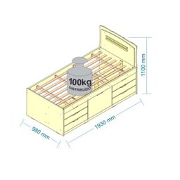 Cama Cômoda Solteiro Florença com 7 Gavetas - Branco Fosco - 5
