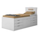 Ver imagem 1 de Cama Cômoda Solteiro Florença com 7 Gavetas - Branco Fosco