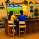 Ver mais imagens de 2 Banquetas Madeira Copa do Mundo Brasil Estofados Bruna:Mel e Sintetico Amarelo