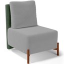 Ver imagem 1 de Poltrona Decorativa Sala Estar Living Pés Madeira Hungria L02 Couríssimo Verde Suede Cinza - Lyam