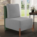 Ver imagem 7 de Poltrona Decorativa Sala Estar Living Pés Madeira Hungria L02 Couríssimo Verde Suede Cinza - Lyam