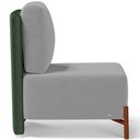 Ver imagem 3 de Poltrona Decorativa Sala Estar Living Pés Madeira Hungria L02 Couríssimo Verde Suede Cinza - Lyam
