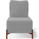 Ver imagem 6 de Poltrona Decorativa Sala Estar Living Pés Madeira Hungria L02 Couríssimo Verde Suede Cinza - Lyam