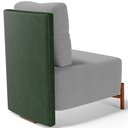 Ver imagem 2 de Poltrona Decorativa Sala Estar Living Pés Madeira Hungria L02 Couríssimo Verde Suede Cinza - Lyam