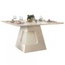 Conjunto Mesa de Jantar Moema Off White com Vidro 136x136cm com 4 Cadeiras Curvata DJ Móveis - 3