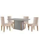Ver imagem 2 de Mesa de Jantar Diane 120cm Tampo Mdf Vidro com 4 Cadeiras Lisboa Moderna Mobília