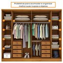 Ver imagem 4 de Guarda Roupa Sevilla Casal 6 Portas com Espelho Tcil:cinamomo/off