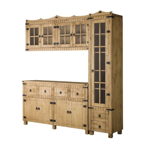 Conjunto de Cozinha 04 Portas Madeira Maciça Barroco