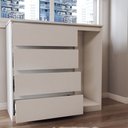 Ver imagem 6 de Guarda-roupa Solteiro Lupin 2 Portas 2 Gavetas e Cômoda 4 Gavetas Marrocos/off White/branco - Panora