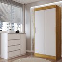 Ver imagem 1 de Guarda-roupa Solteiro Lupin 2 Portas 2 Gavetas e Cômoda 4 Gavetas Marrocos/off White/branco - Panora