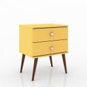 Ver imagem 1 de Mesa de Cabeceira 2 Gavetas Retrô RT 3032 Movelbento