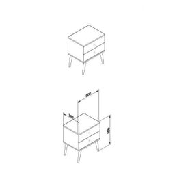 Mesa de Cabeceira 2 Gavetas Retrô RT 3032 Movelbento - 2