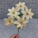 Ver imagem 1 de Buquê 5 Galhos Dourado Metalizados Natalino Kit 12pçs 30cm