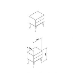 Mesa de Cabeceira 2 Gavetas Retrô RT 3032 - 2 Mesa de Cabeceira 2 Gavetas Retrô RT 3032 - 2