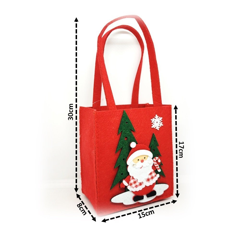 Kit 2 Sacolas Decorativas Feltro Natal Papai Noel 30cm - Master Christmas - 2