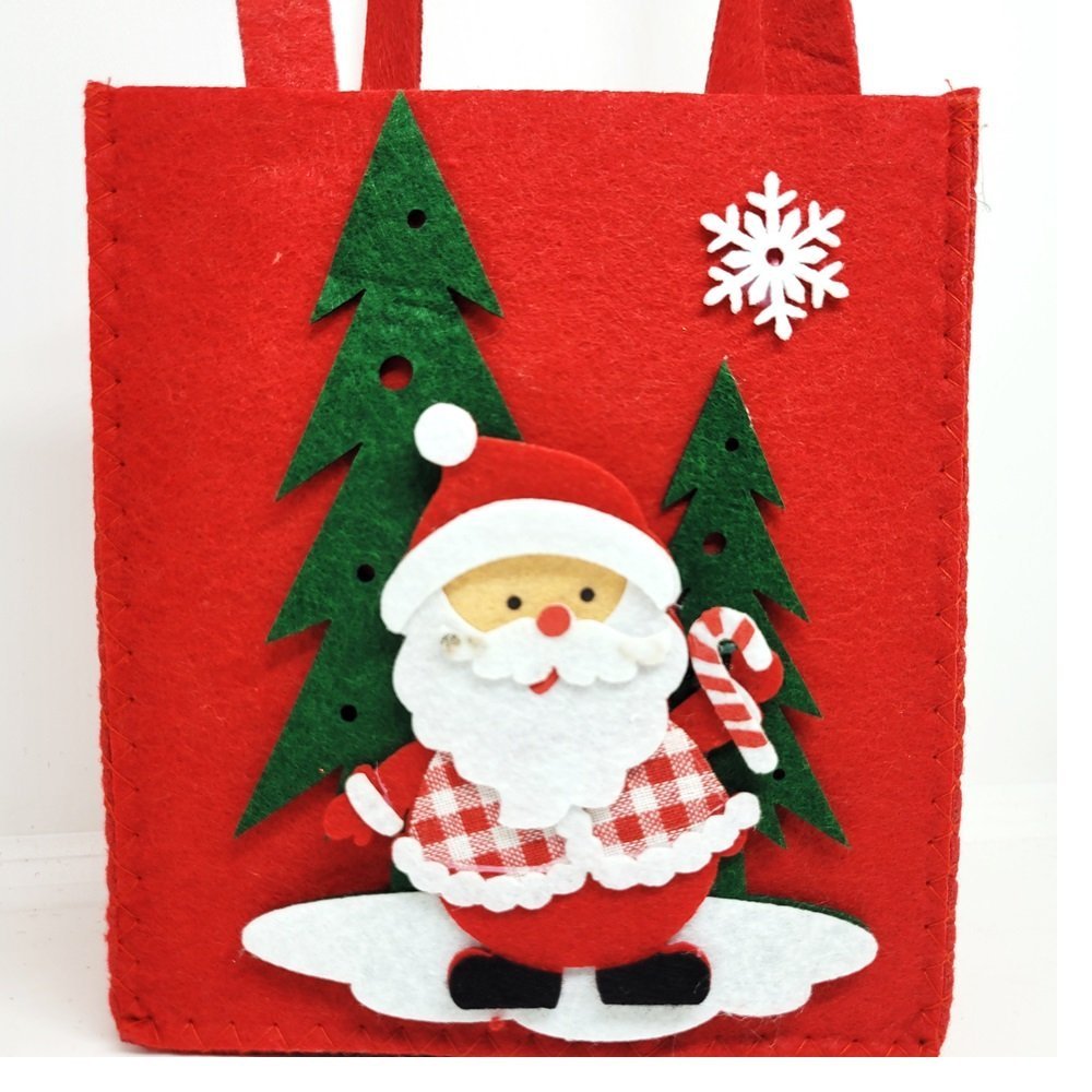 Kit 2 Sacolas Decorativas Feltro Natal Papai Noel 30cm - Master Christmas - 3