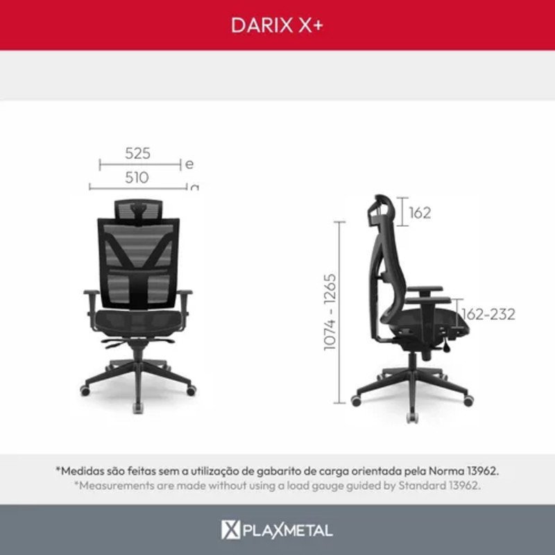 Cadeira Presidente Darix X+ Lançamento Assento Tela Mesh - 4