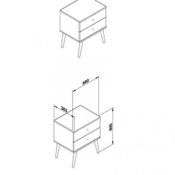 Mesa de Cabeceira 2 Gavetas Retrô RT 3032 Movelbento - 2
